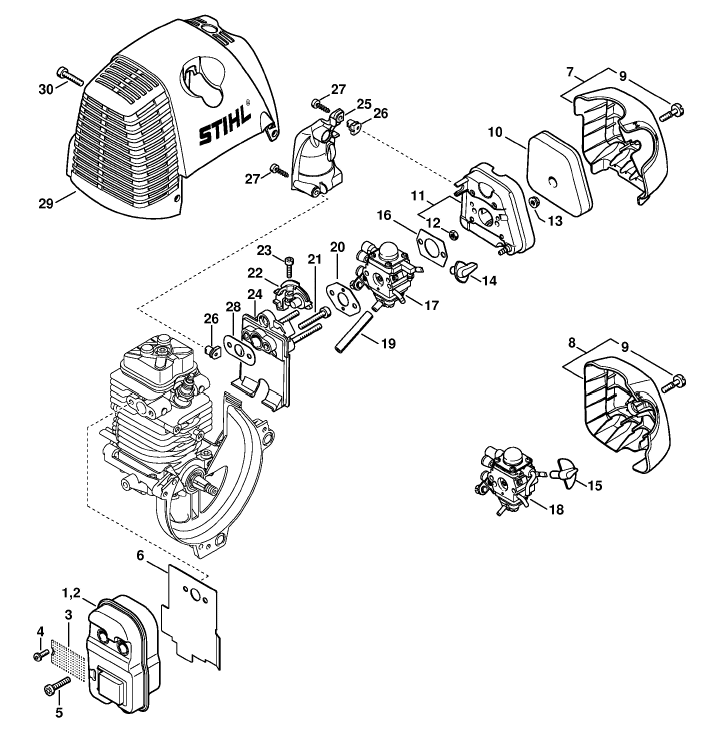 Muffler, Air filter