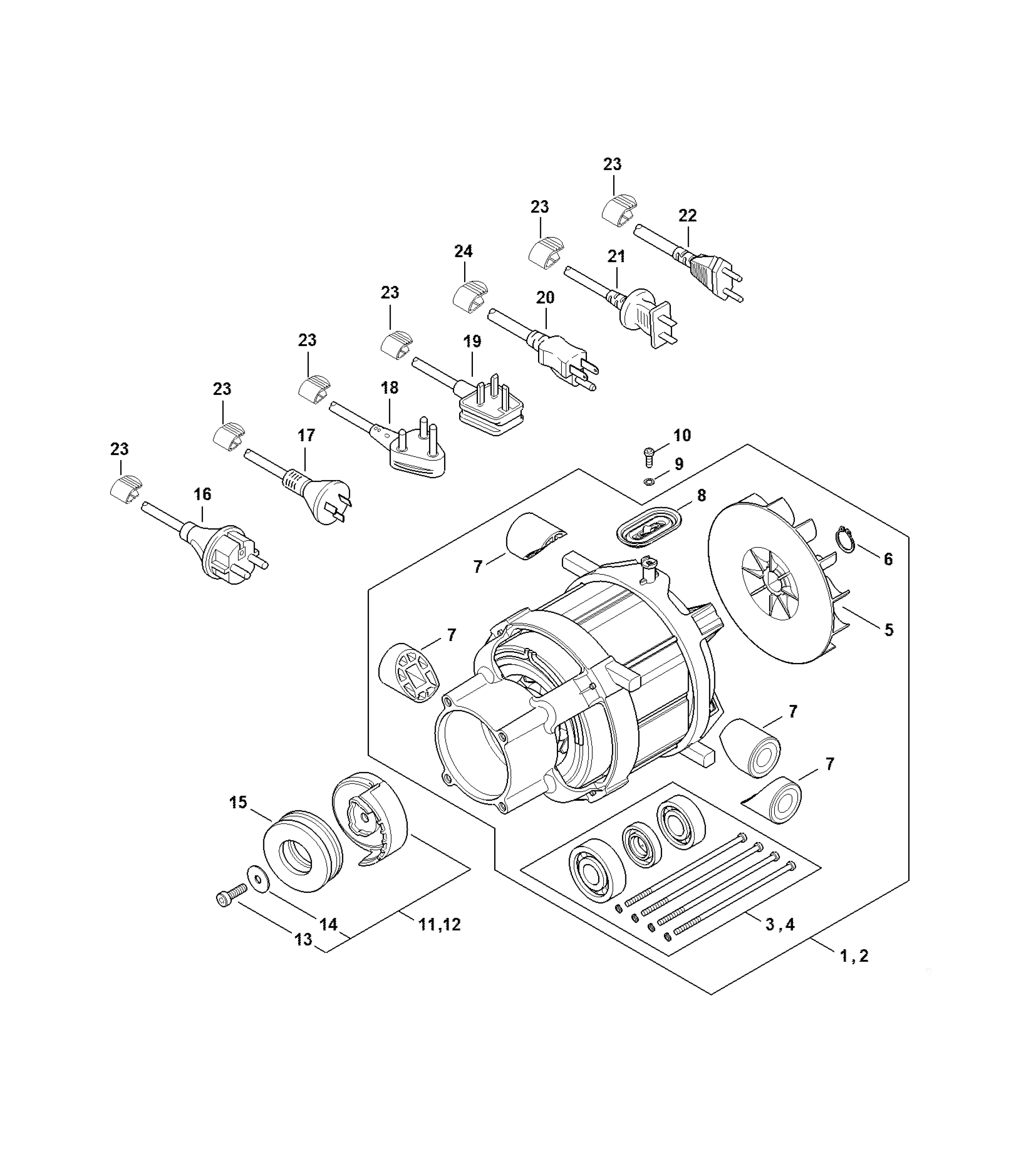 Electric motor, Connecting cable