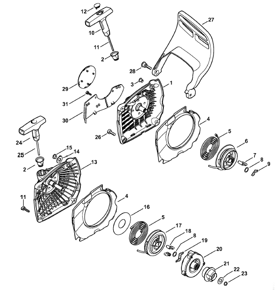 Rewind Starter & Hand Guard