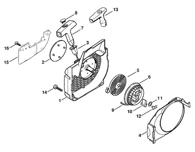 Fan Housing with Rewind Starter