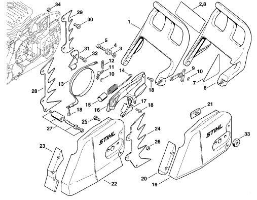 Chain brake-Chain sprkt cover
