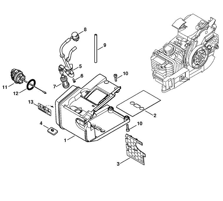 Tank housing MS 200