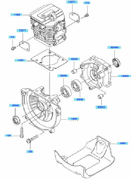 Cylinder	 Crankcase