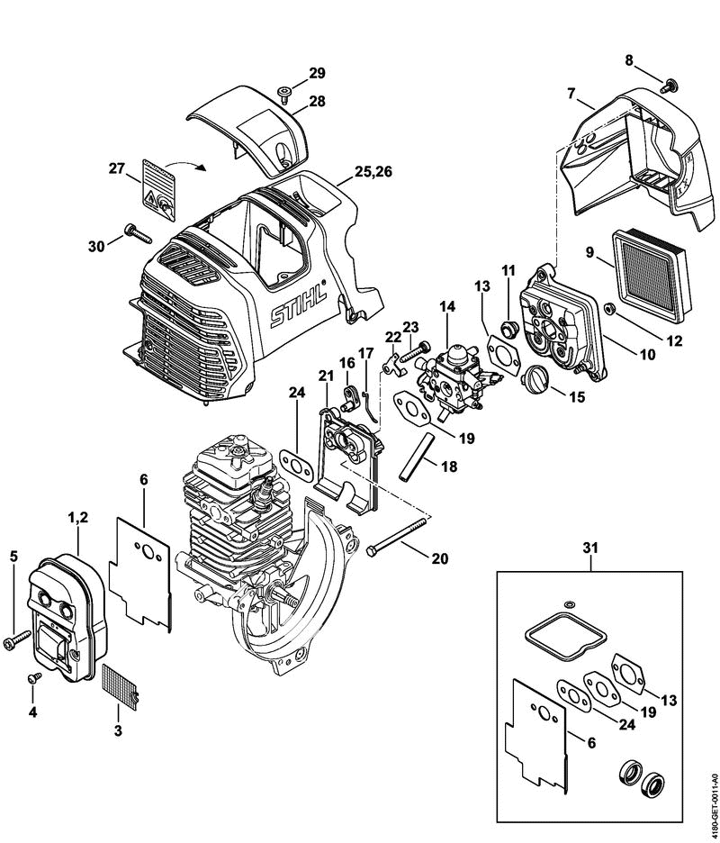 C MUFFLER, AIR FILTER