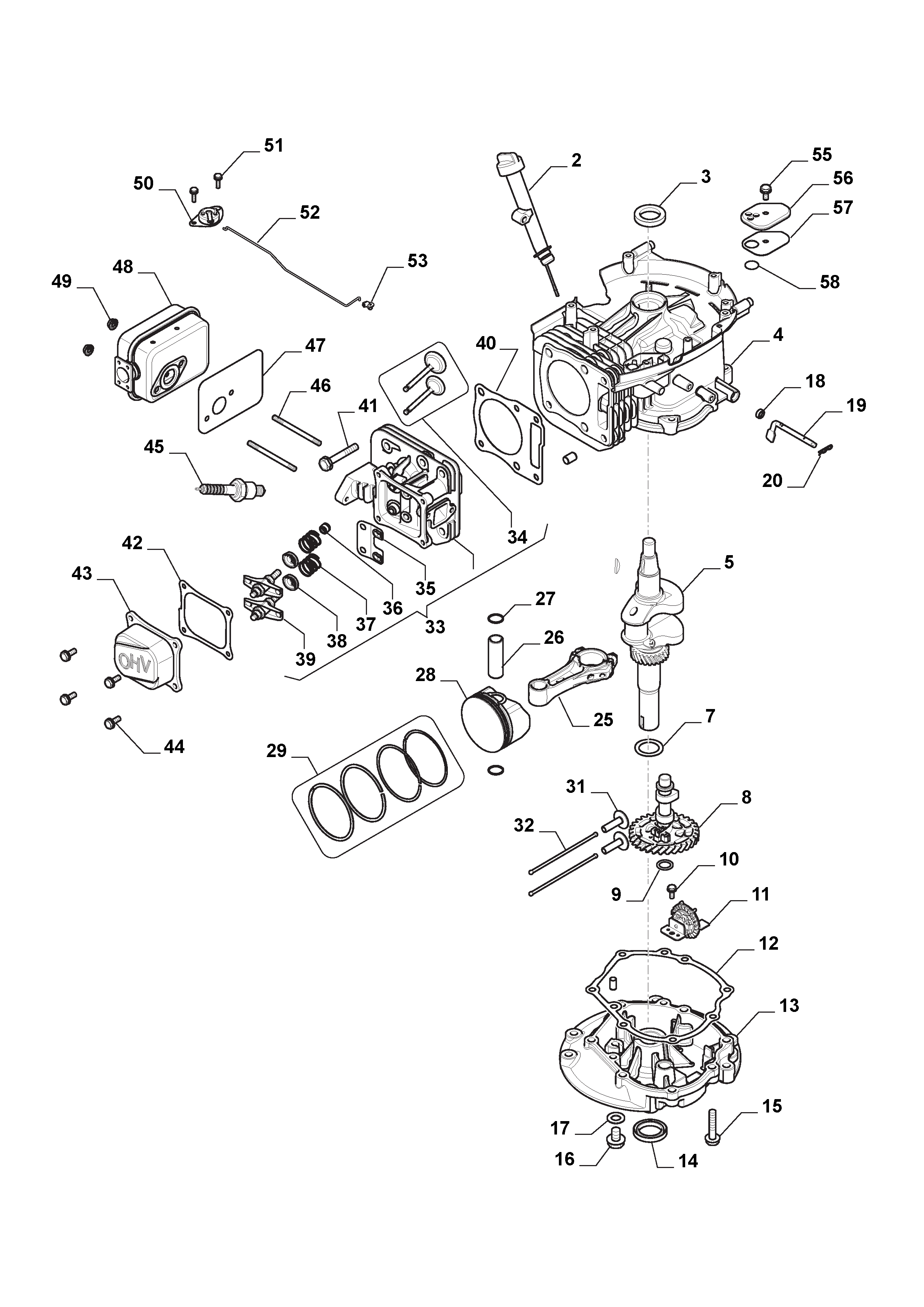  Piston, Crankshaft