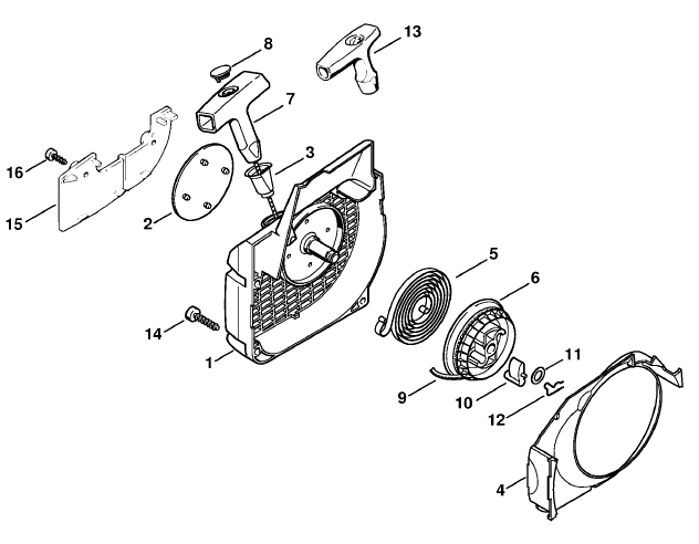 Fan Housing with Rewind Starter A
