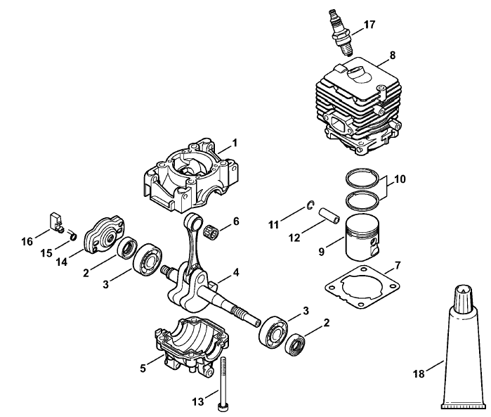 Crankcase, Cylinder