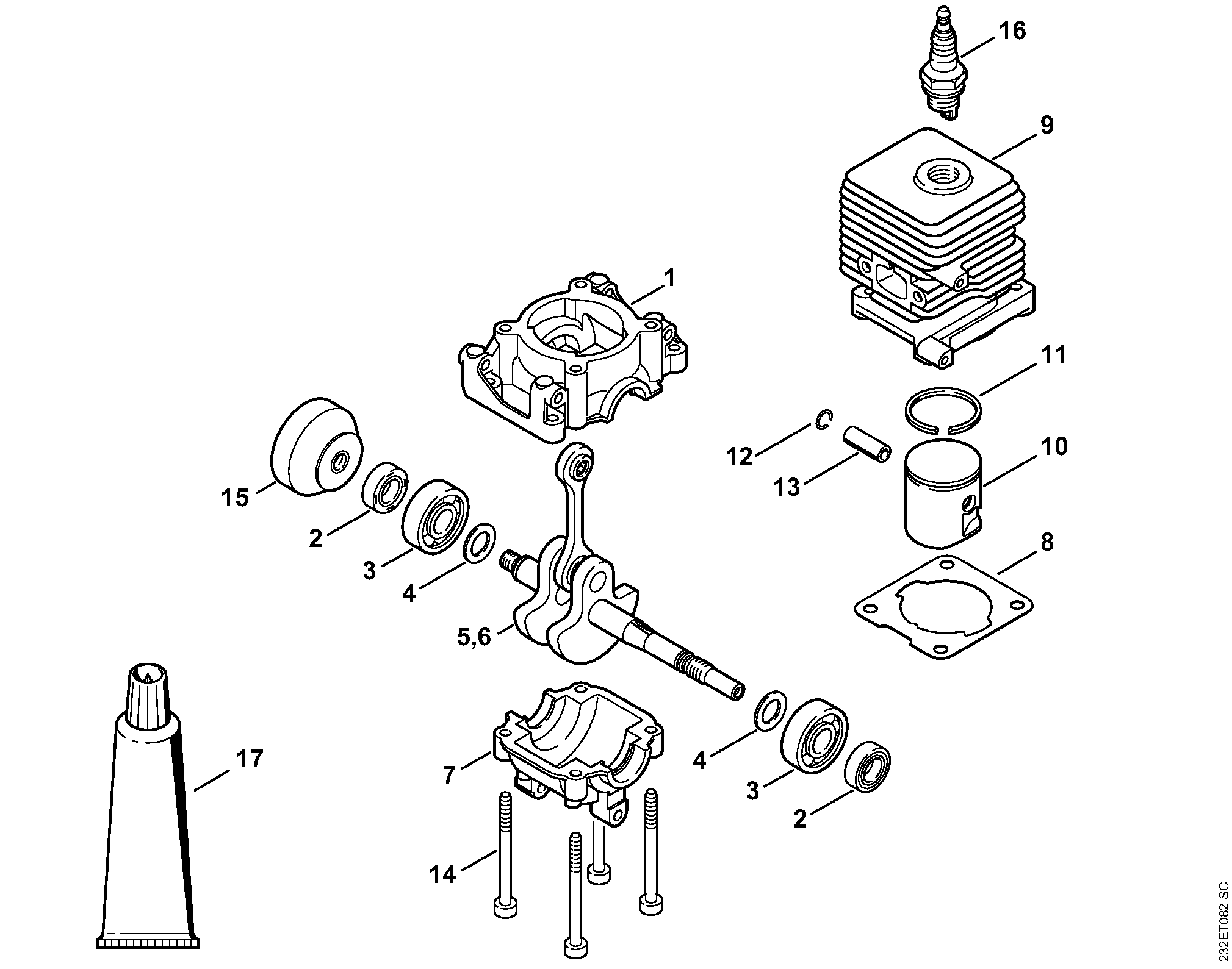 Crankcase, Cylinder