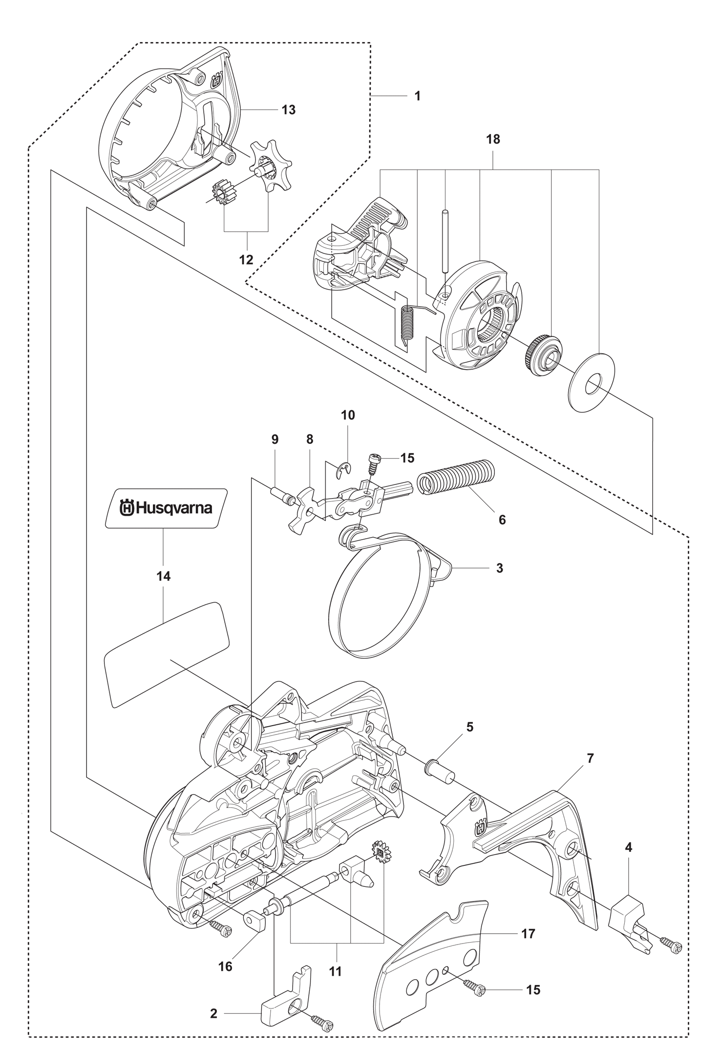 Chain Break & Clutch Cover 135e