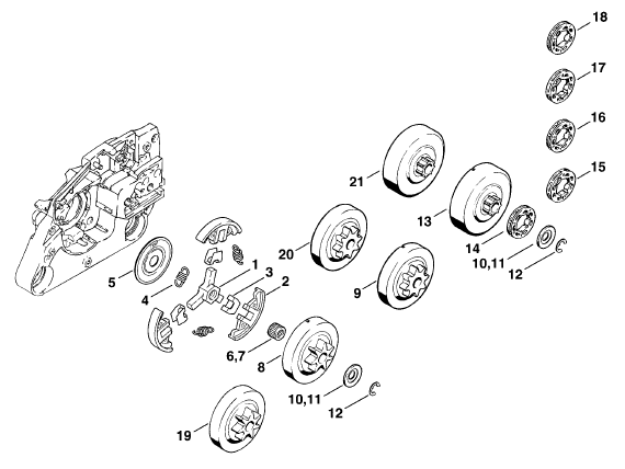 Clutch - Chain sprocket