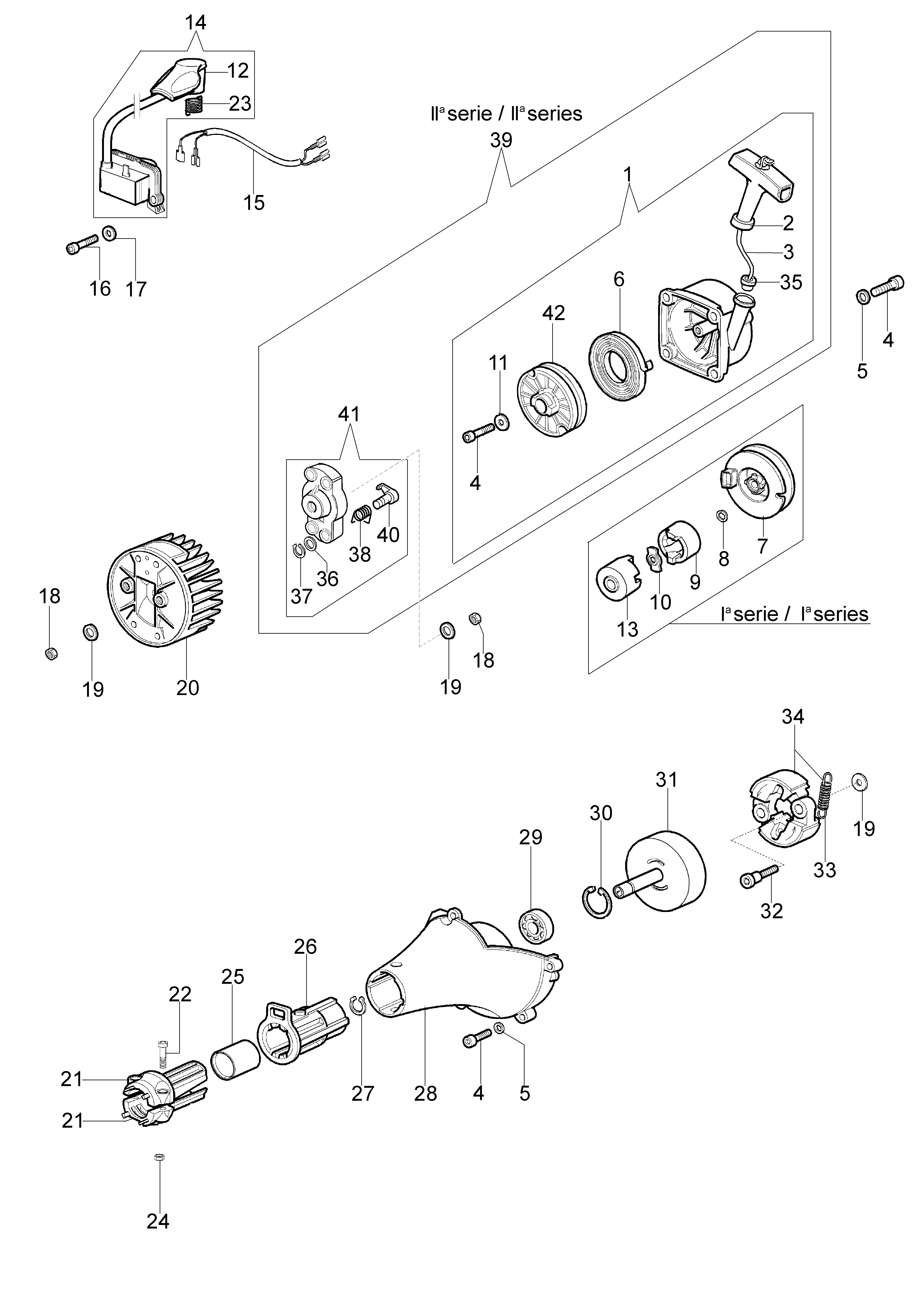 Starter assy and clutch