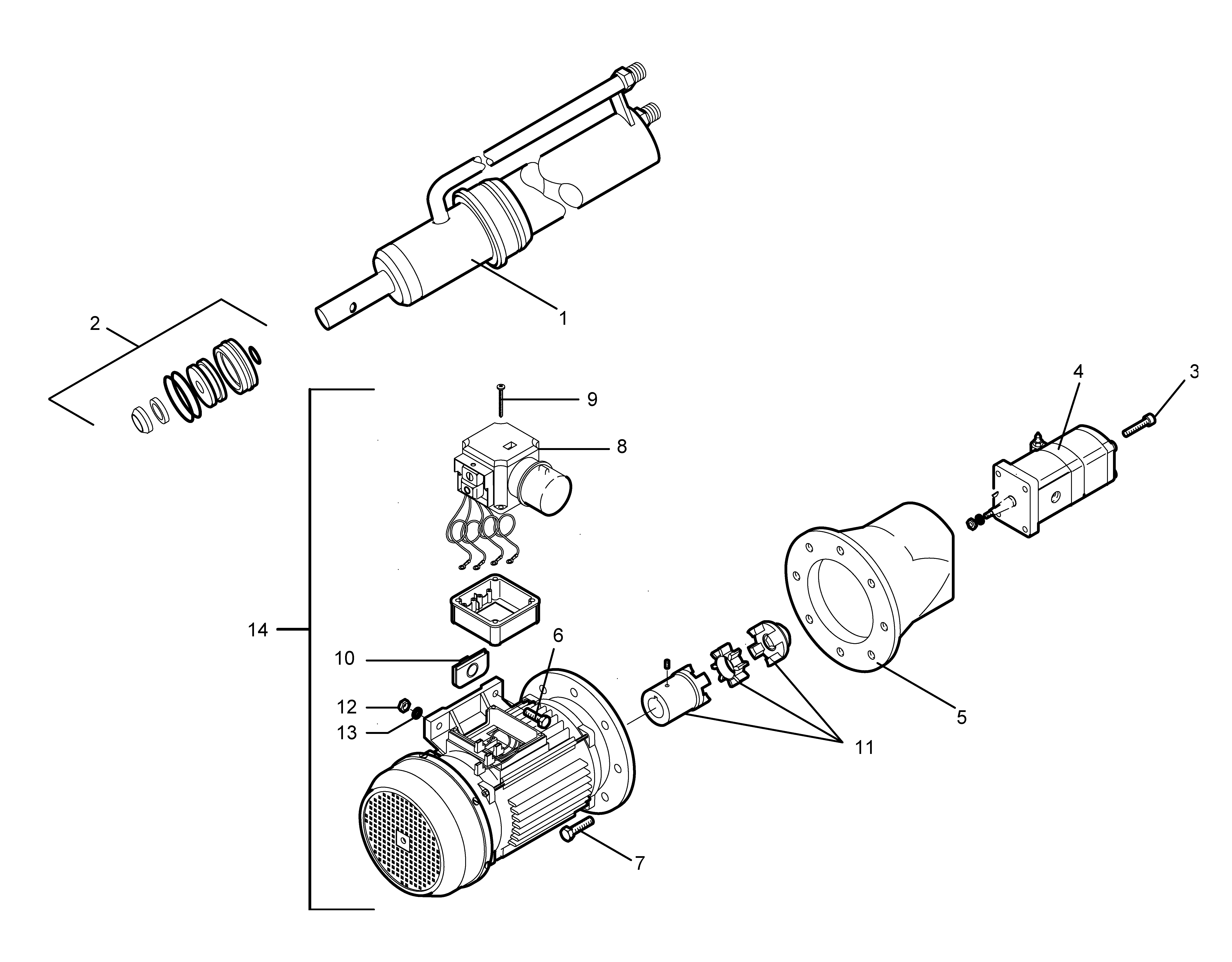 Motor and cylinder