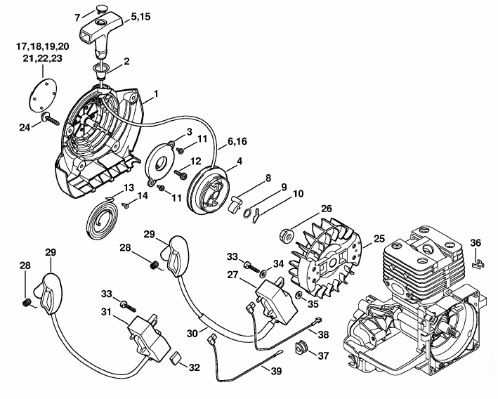 Rewind starter, Ignition system