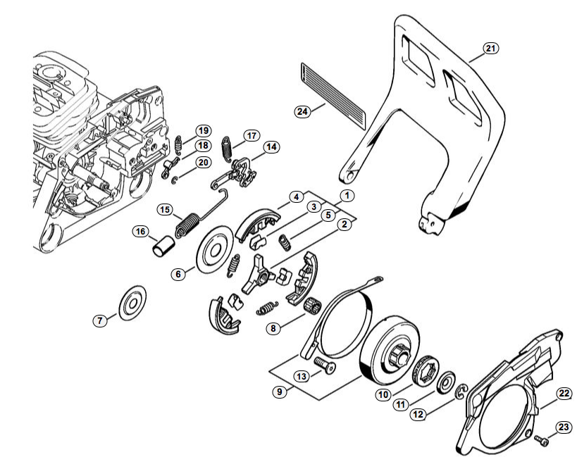 Clutch/chain brake