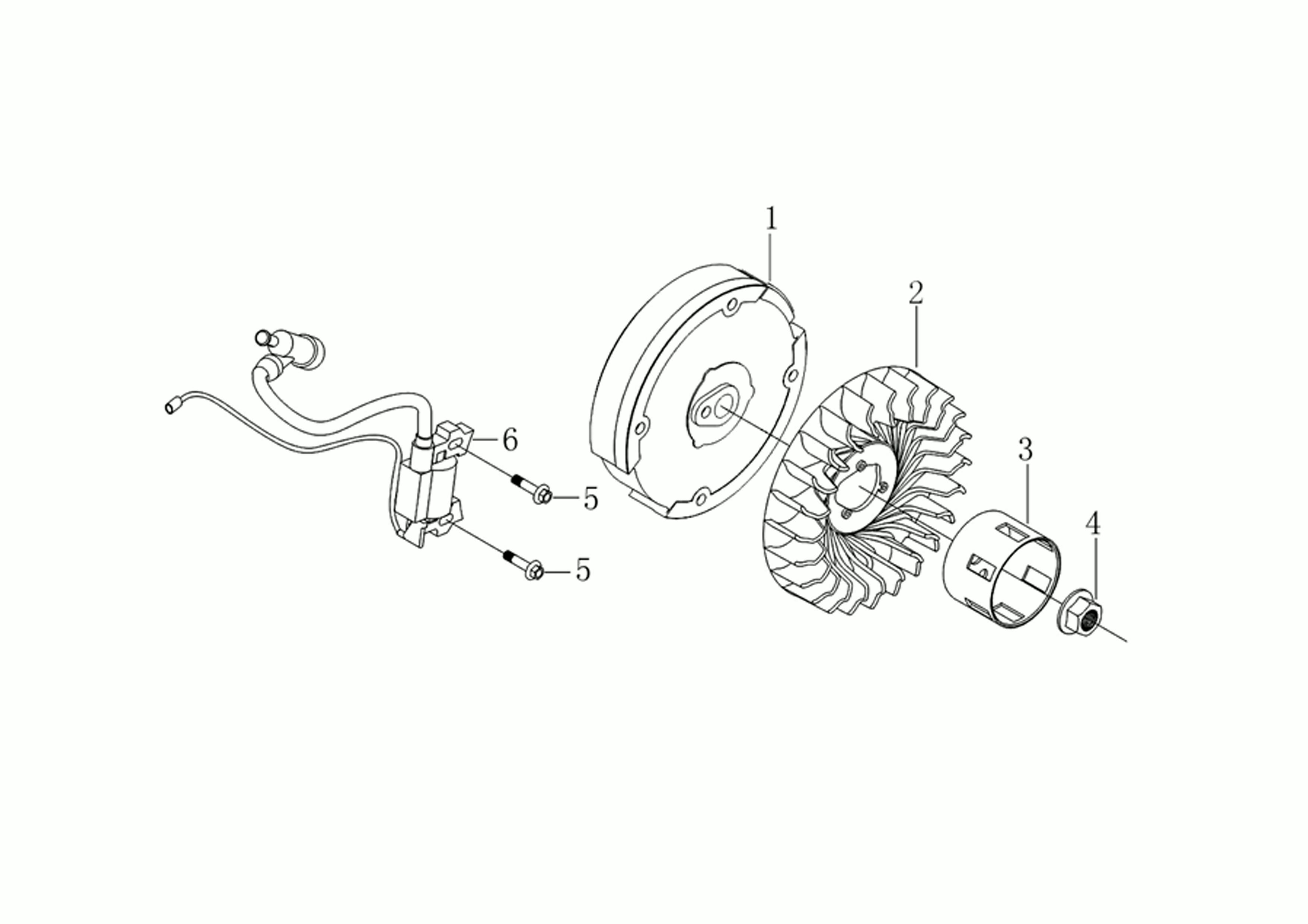 Flywheel and coil