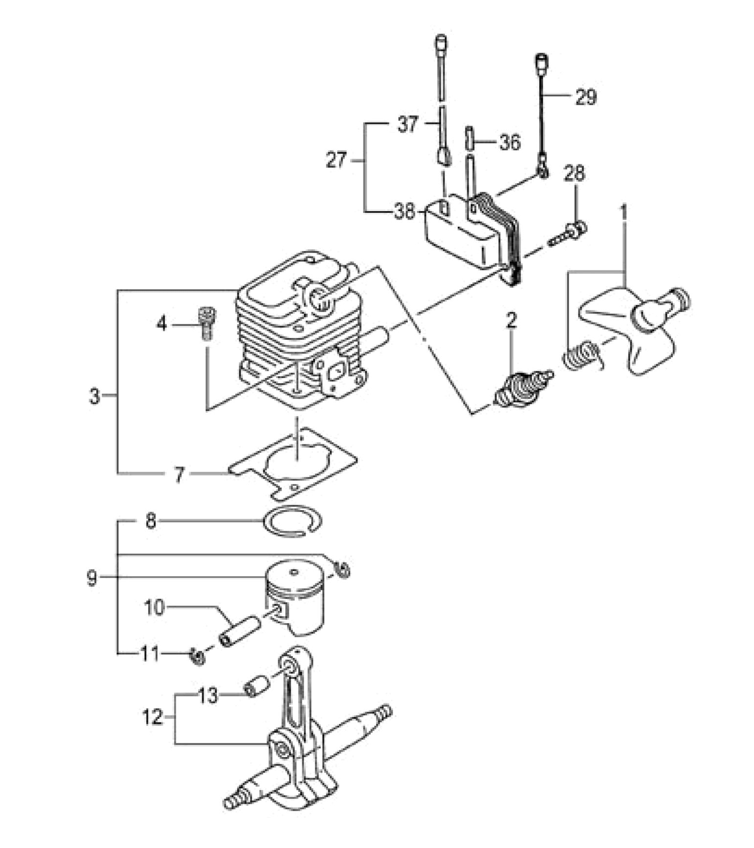 CYLINDER/PISTON/CRANK SHAFT