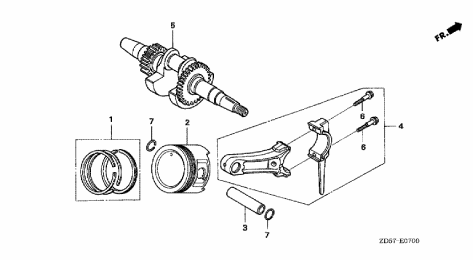 E-7 CRANKSHAFT-PISTON & CONNECTING ROD