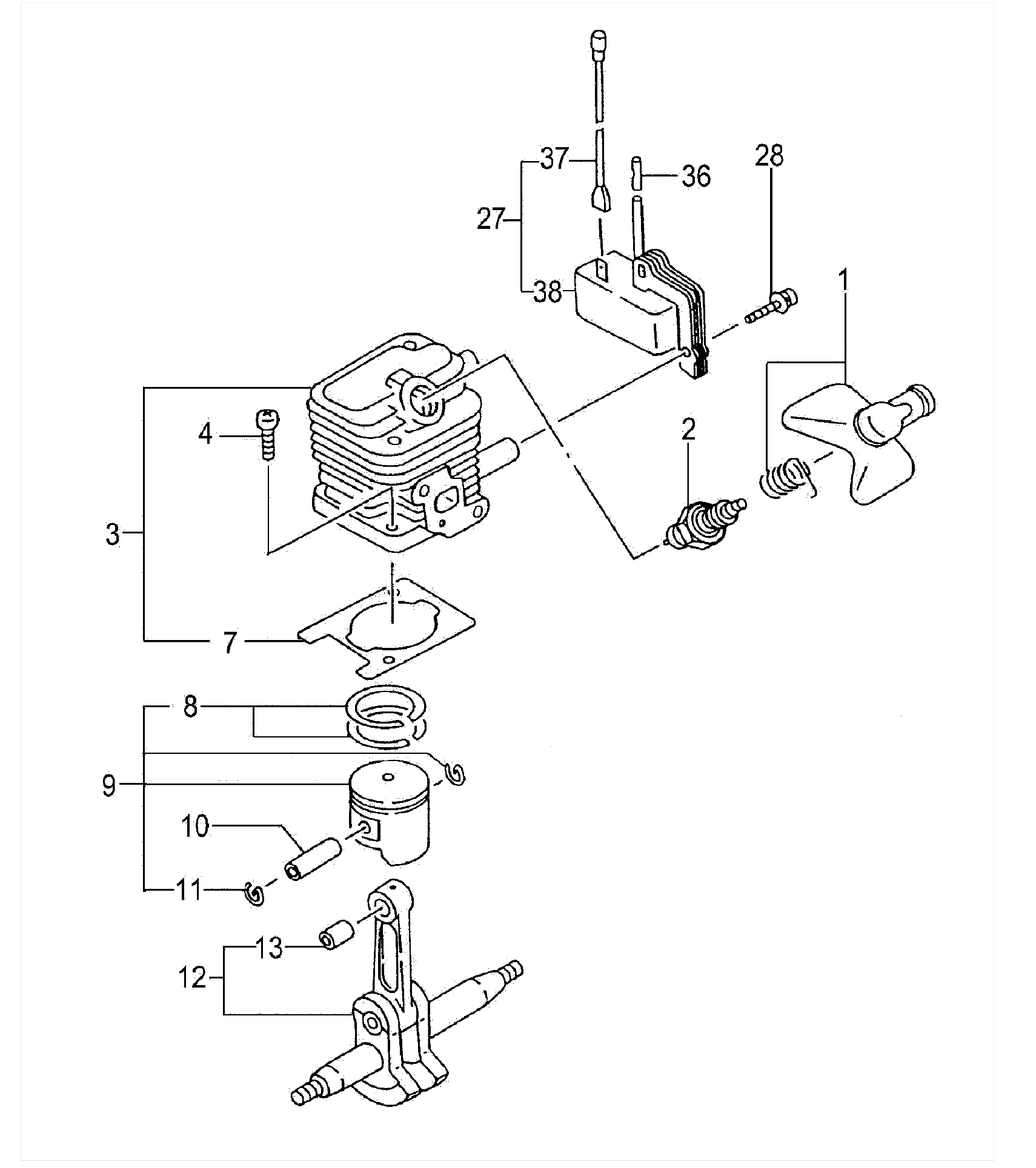 CYLINDER/PISTON/CRANK SHAFT