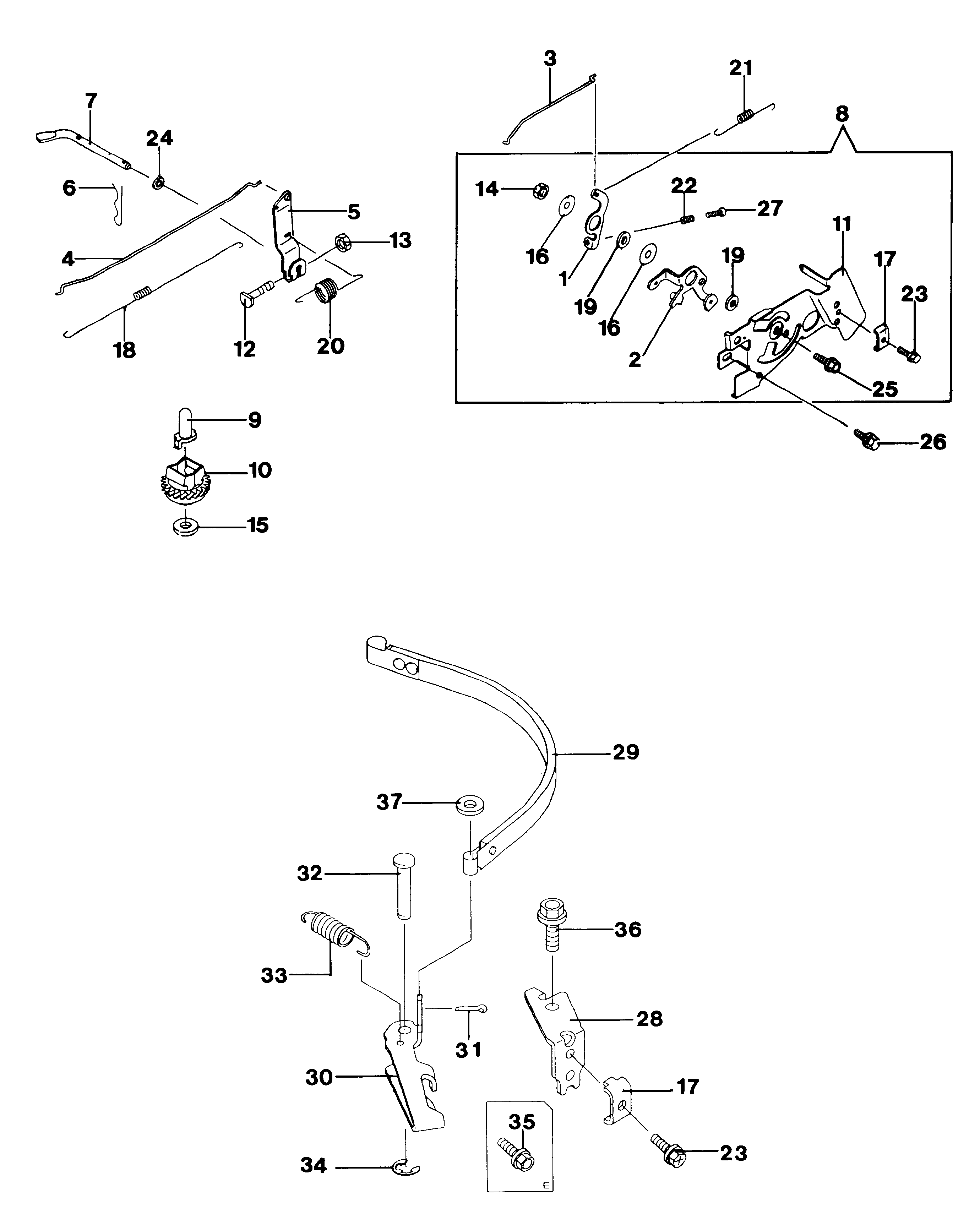 Engine, lever and engine brake