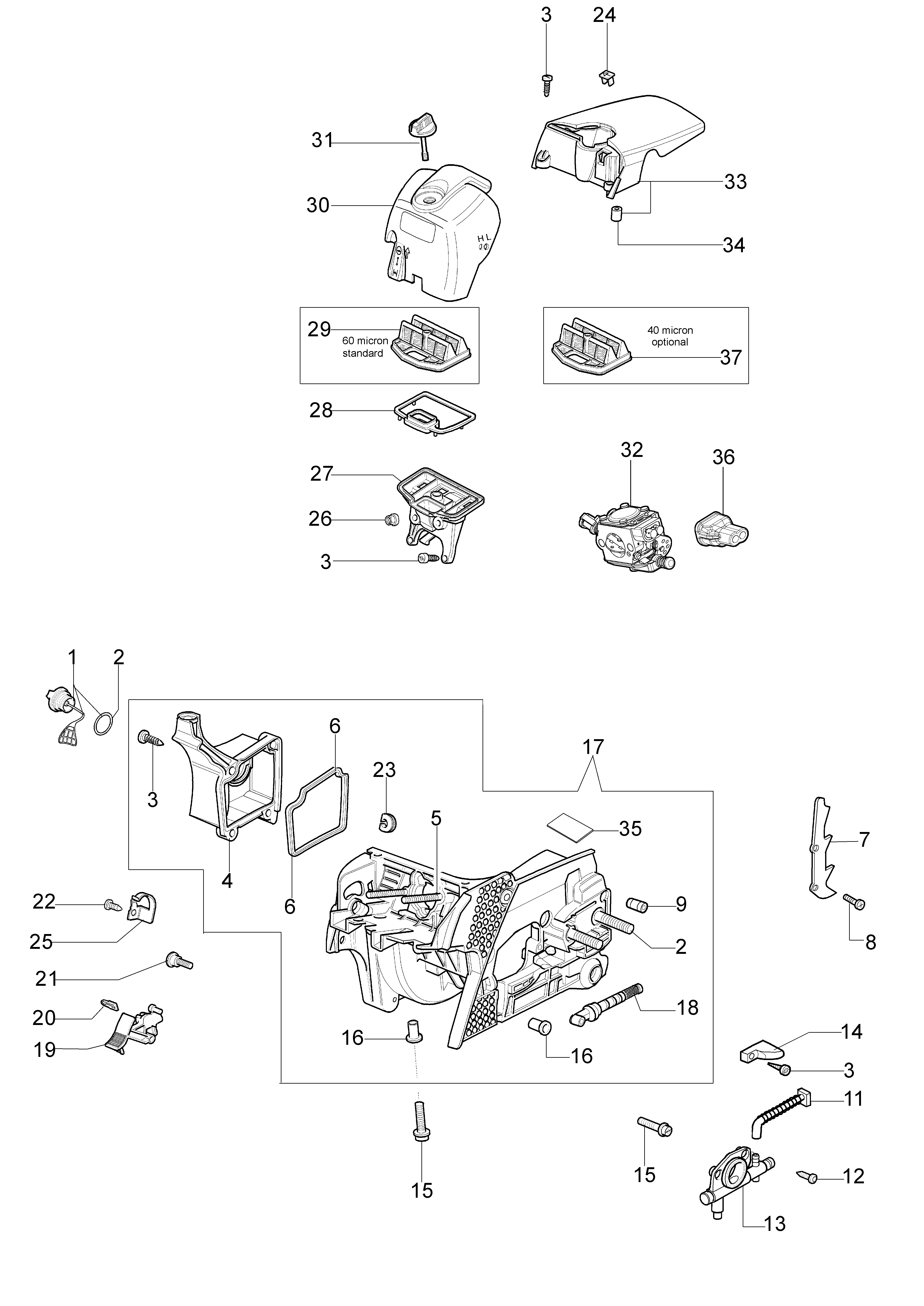 Crankcase assy