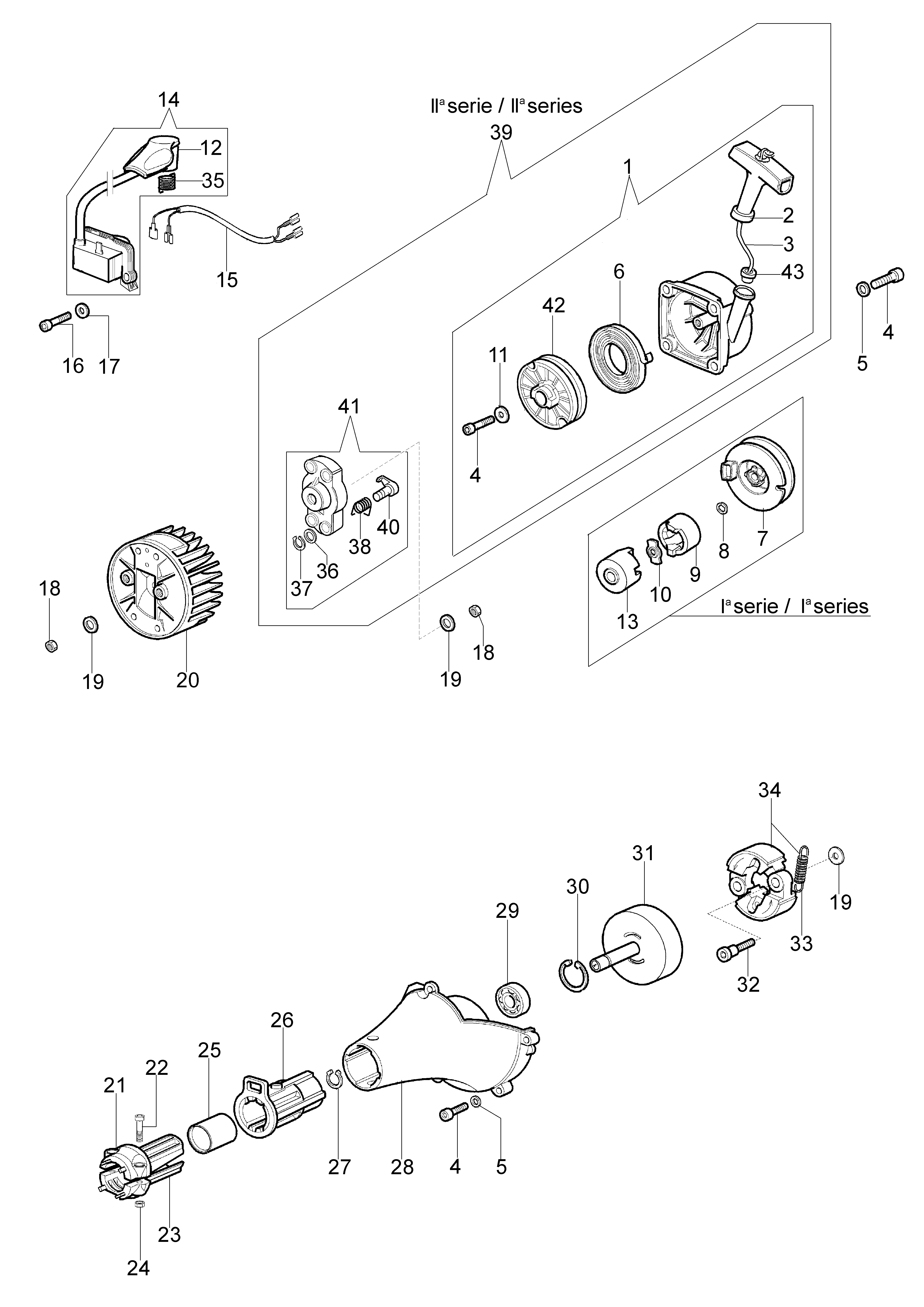 Starter assy and clutch
