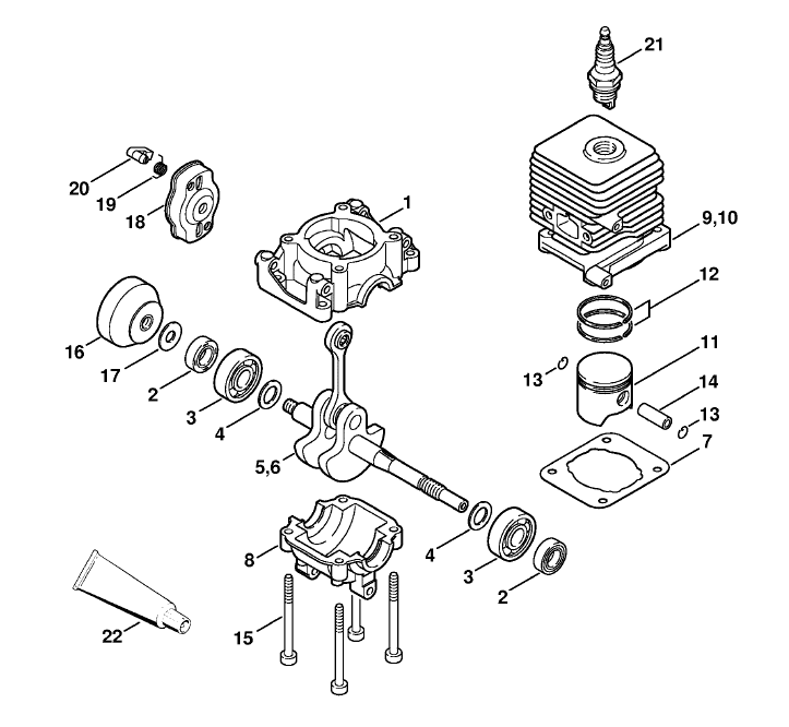 Crankcase, Cylinder