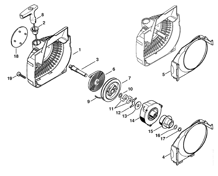 Fan Housing with Rewind Starter B