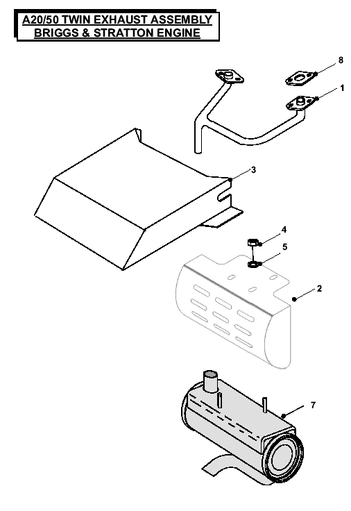 Twin Exhaust Assembly B&S Engine