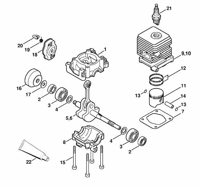 Crankcase, Cylinder