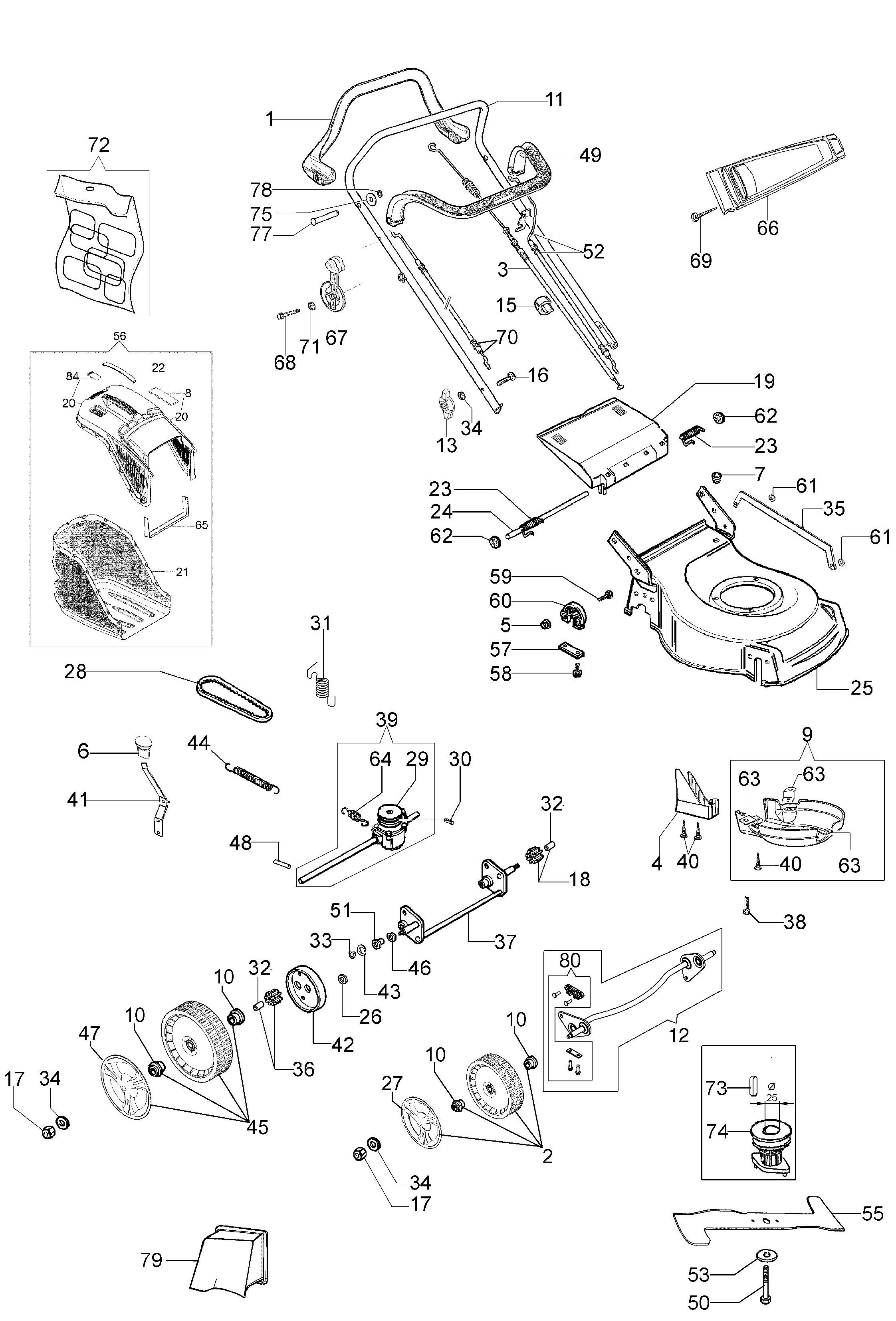 Complete illustrated parts list