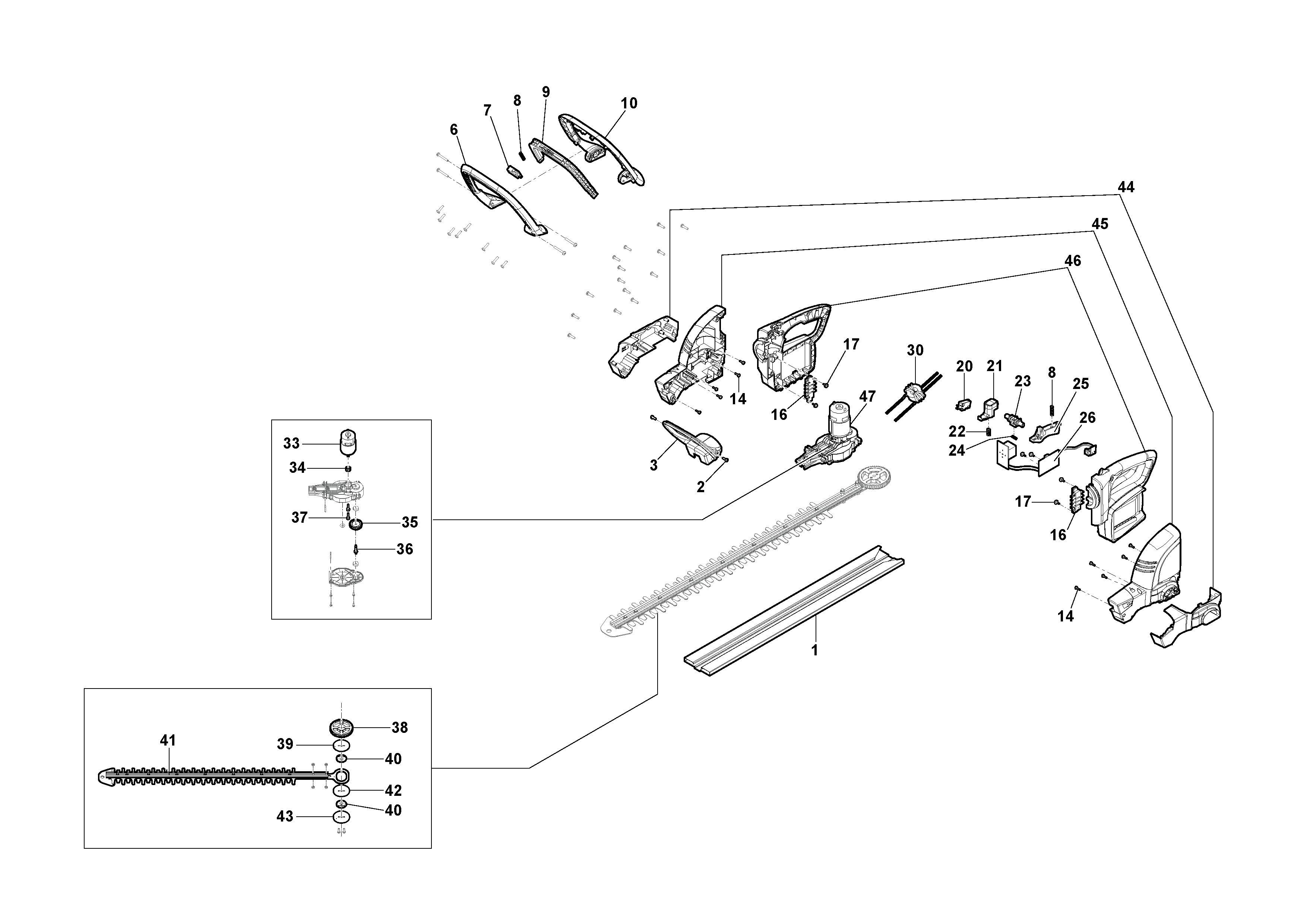 Battery hedge trimmer