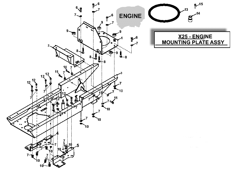 X25 Engine Mounting Plate Assembly
