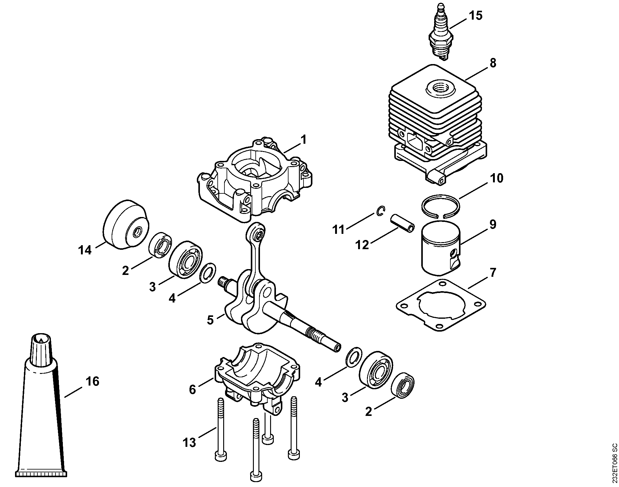 Crankcase, Cylinder