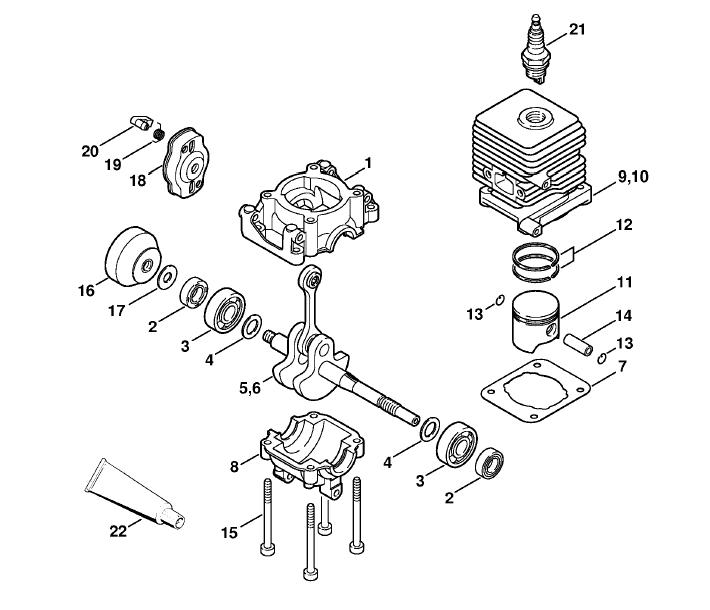 Crankcase, Cylinder