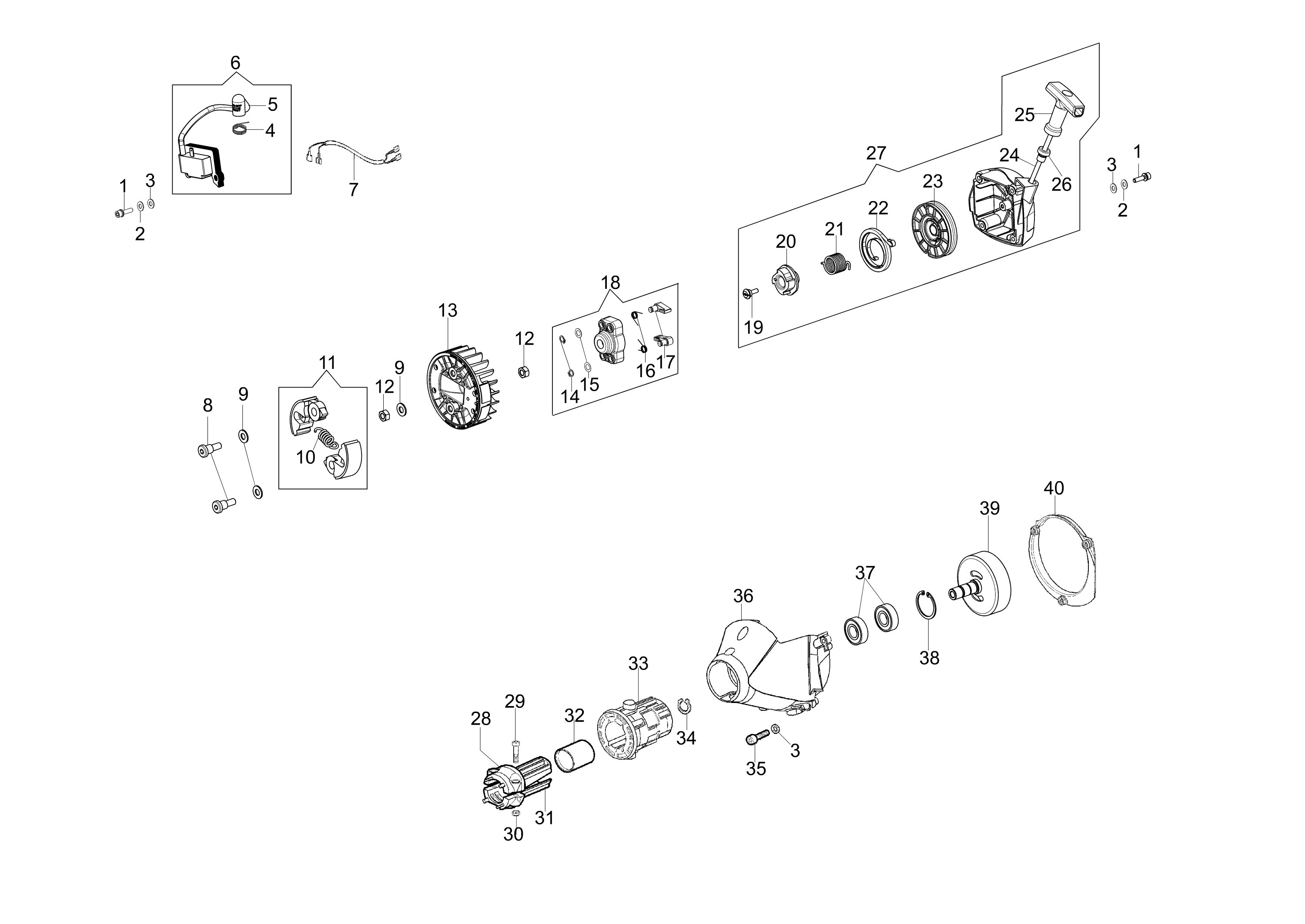 Starter assy and clutch