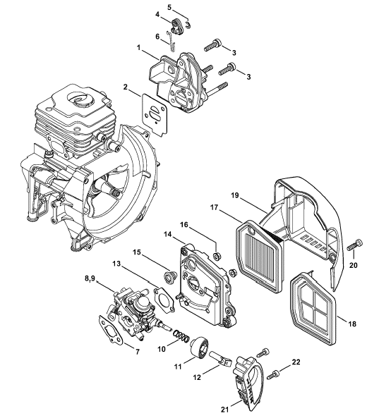 Spacer flange, Air filter