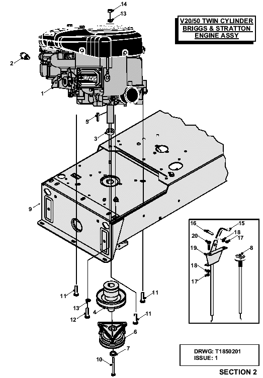 V2050 Twin Cylinder B&S Engine Assy