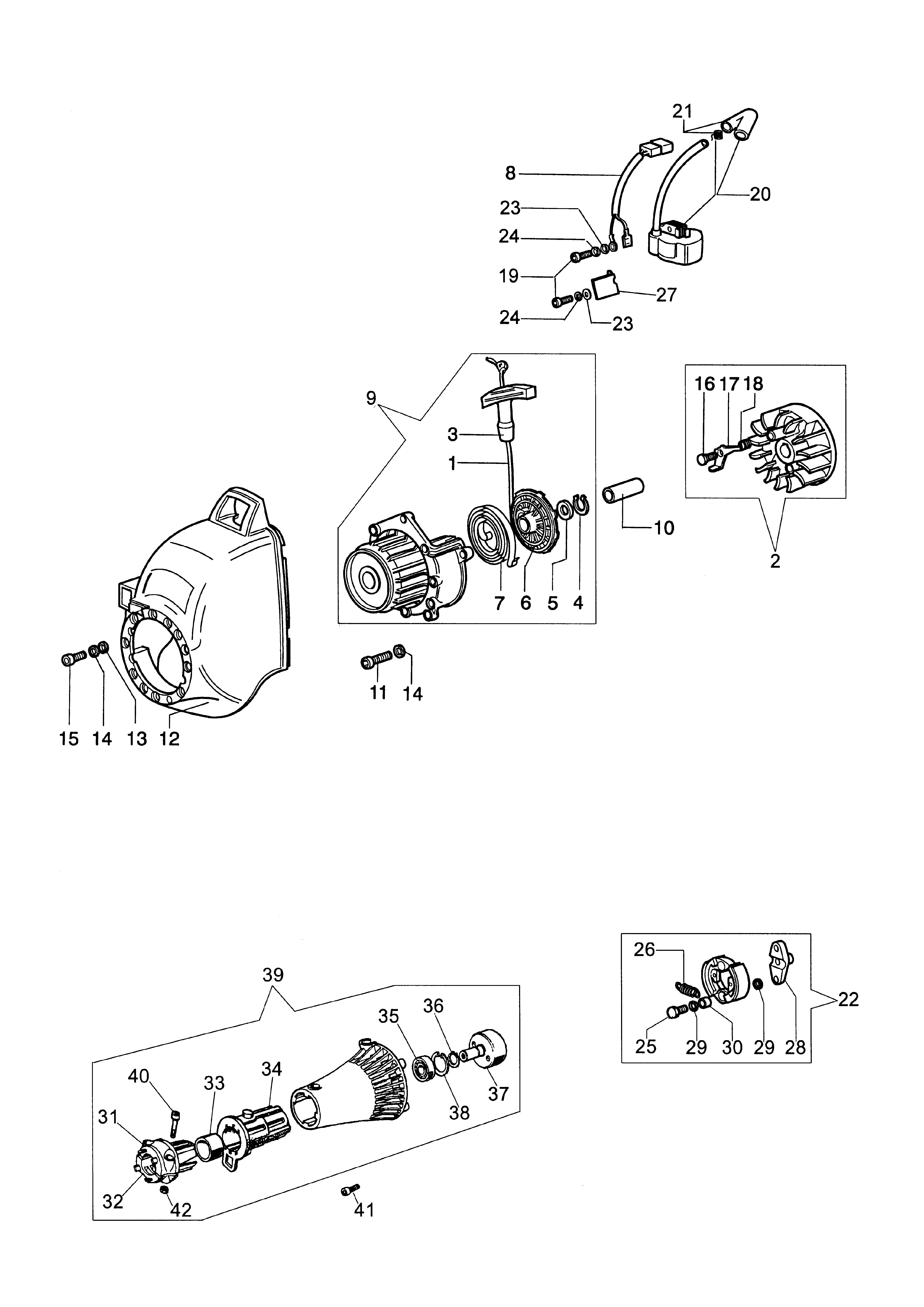 Starter assy and clutch