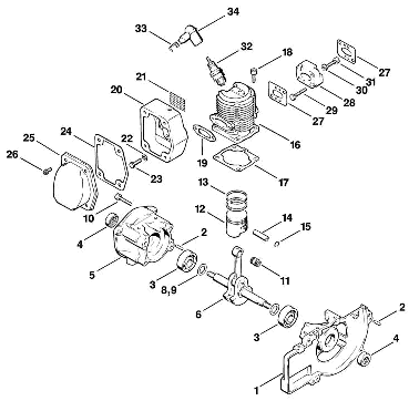 A-Crankcase, Cylinder