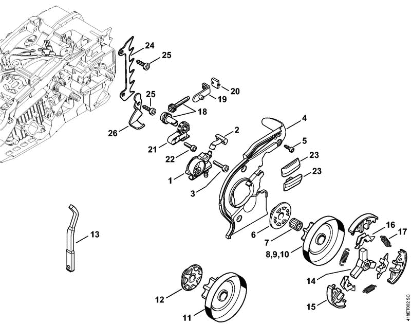 MS193CE-C-OIL-PUMP-&-CLUTCH