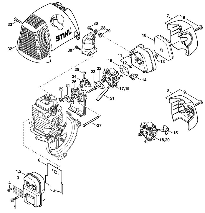 Muffler, Air filter