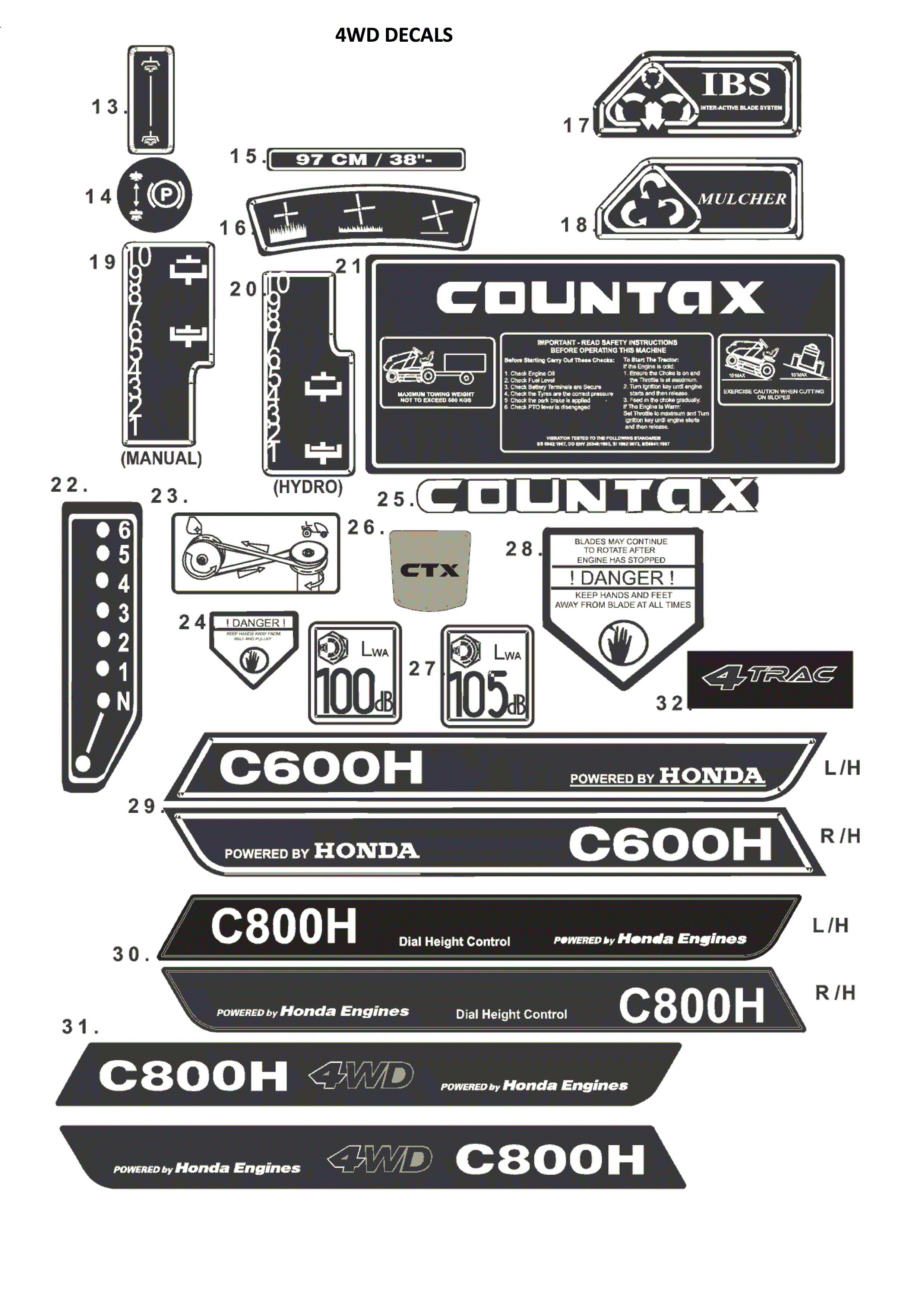 4WD DECALS