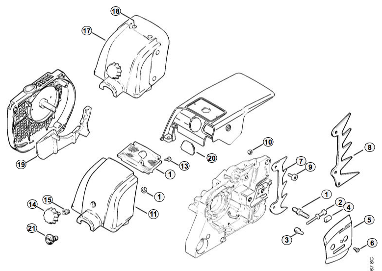 Chain Tensioner/Carburetor Cover