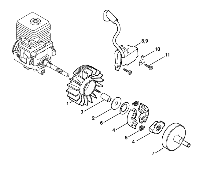 Engine housing, Clutch
