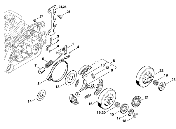 Chain brake - Clutch