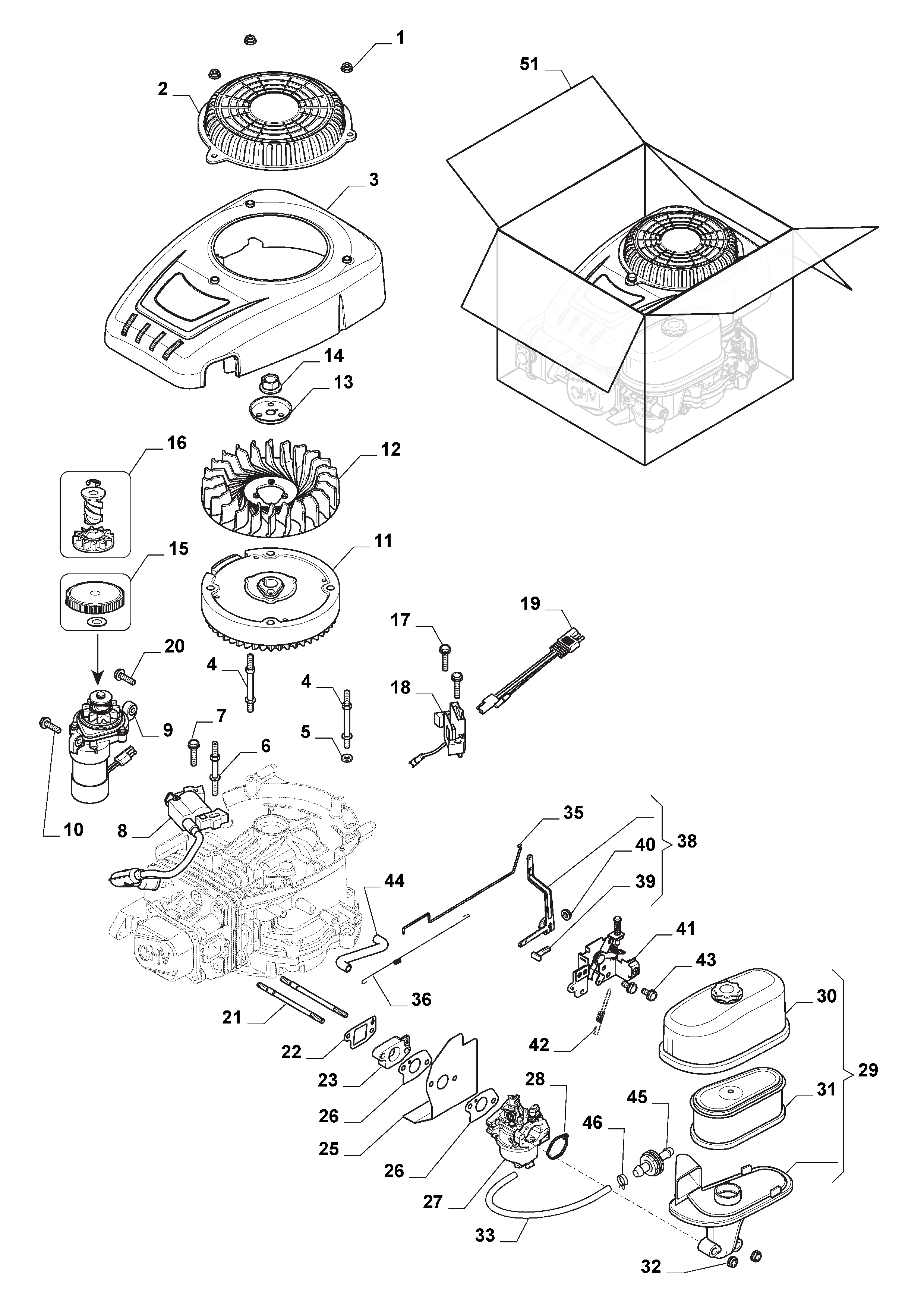  Carburettor, Air Cleaner Assy