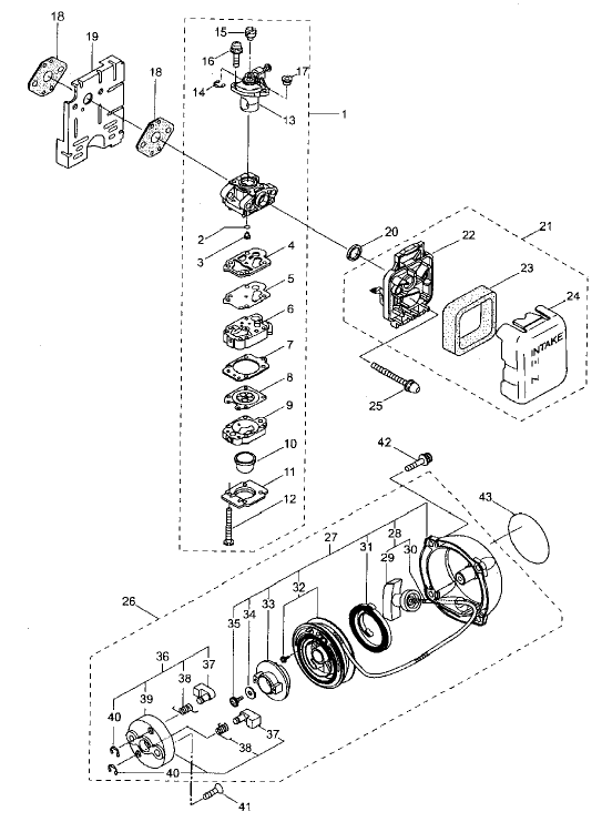Carburetor- Recoil Starter