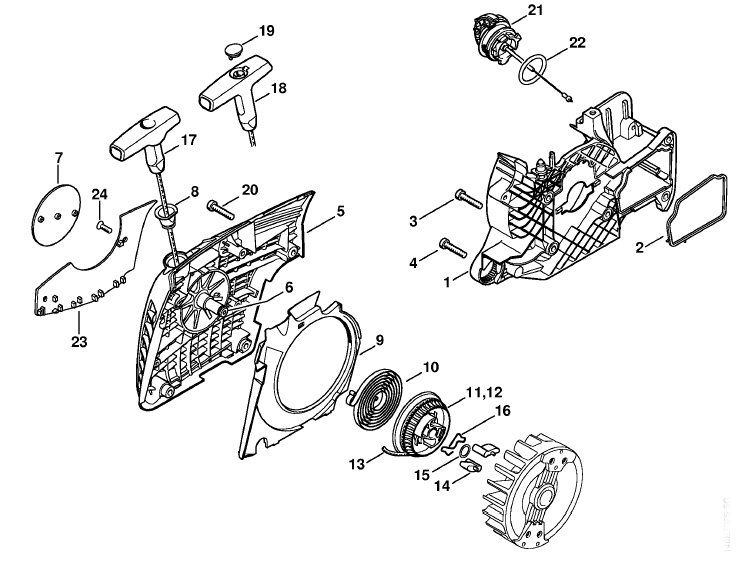 Fan Housing with Rewind Starter