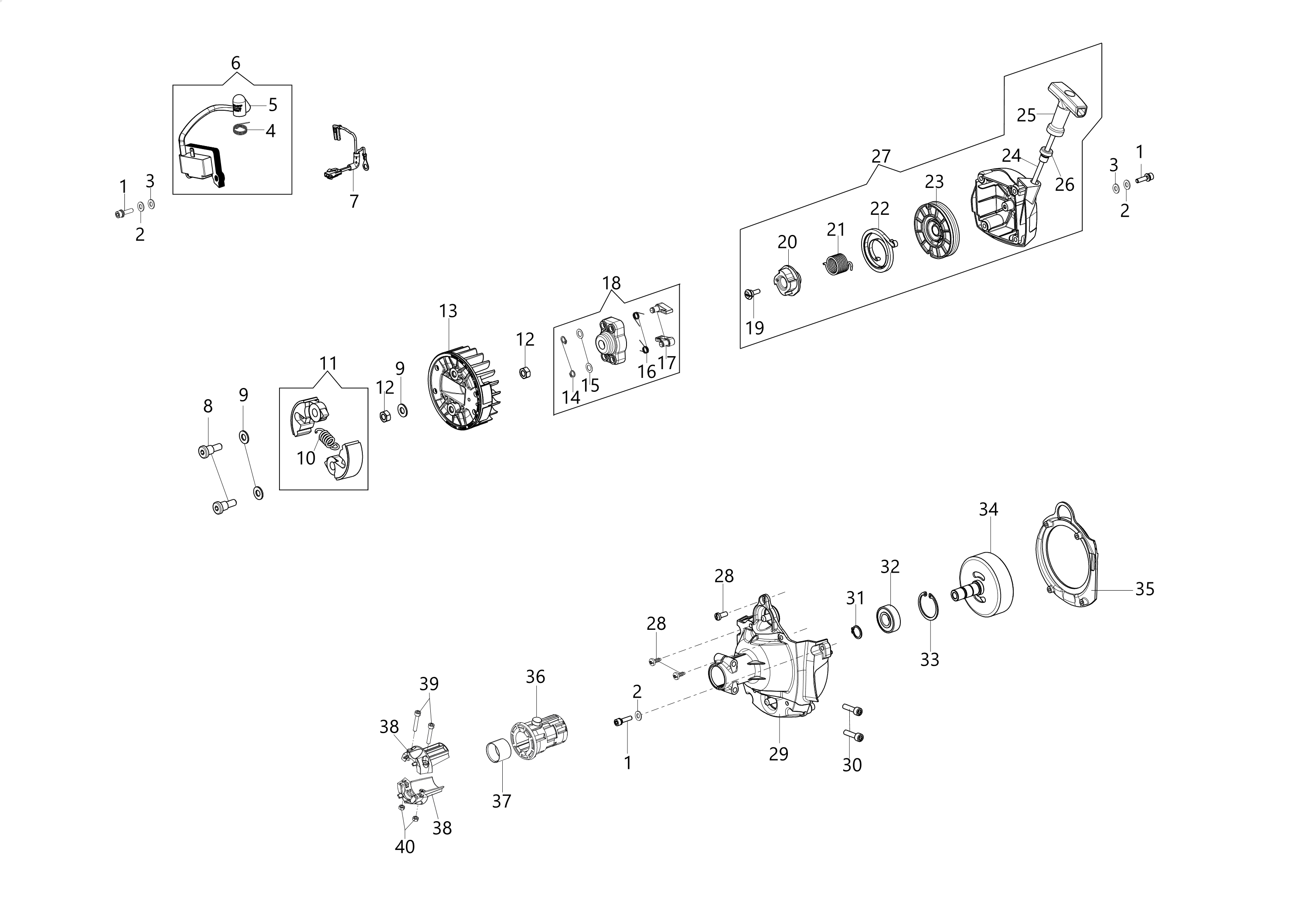 Starter assy and clutch