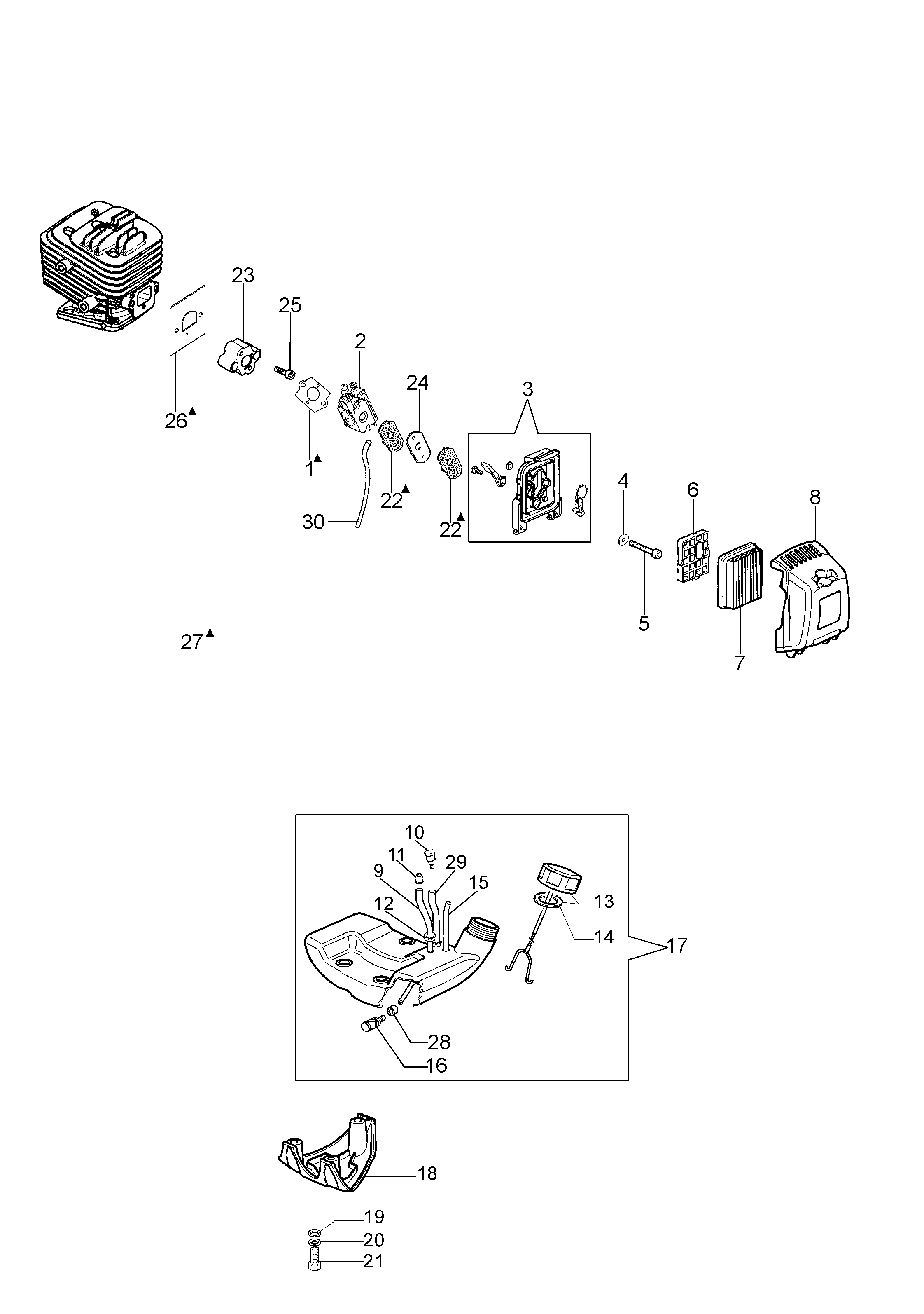 Tank and air filter
